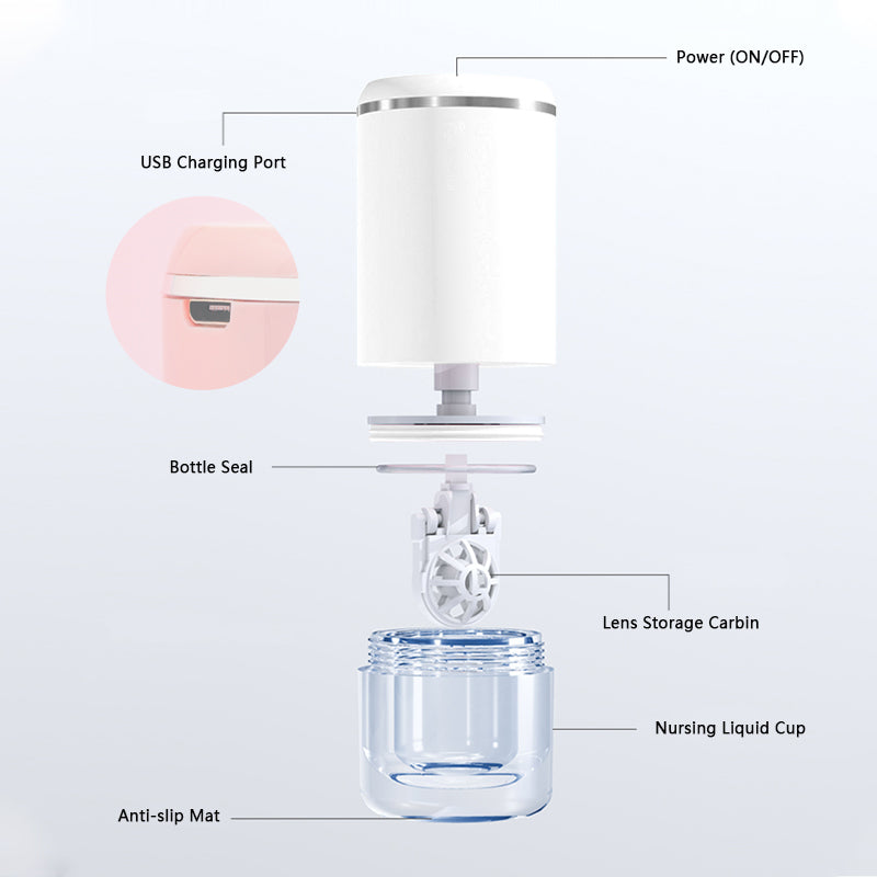 Ultrasonic Contact Lens Cleaner Intelligent Cleaning Machine for Soft and Rigid (RGP) Contact Lenses-eveVeye