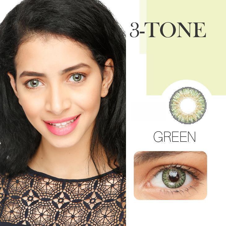 Three Tone Green | 1 Year【Prescription】-everylenses