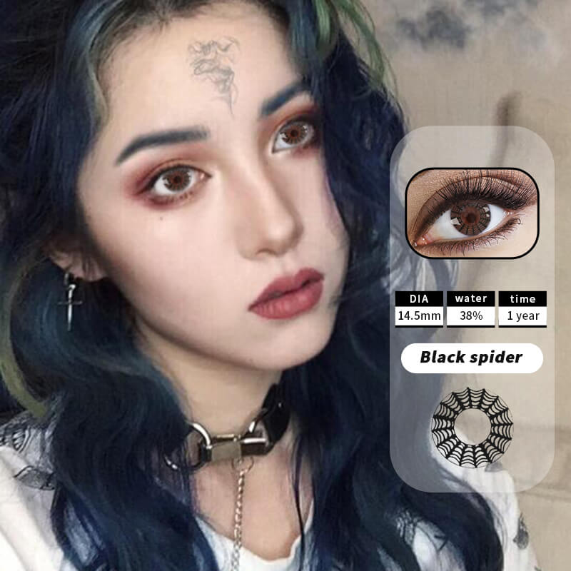 【Halloween&Cosplay】D242 Black Spider-everylenses