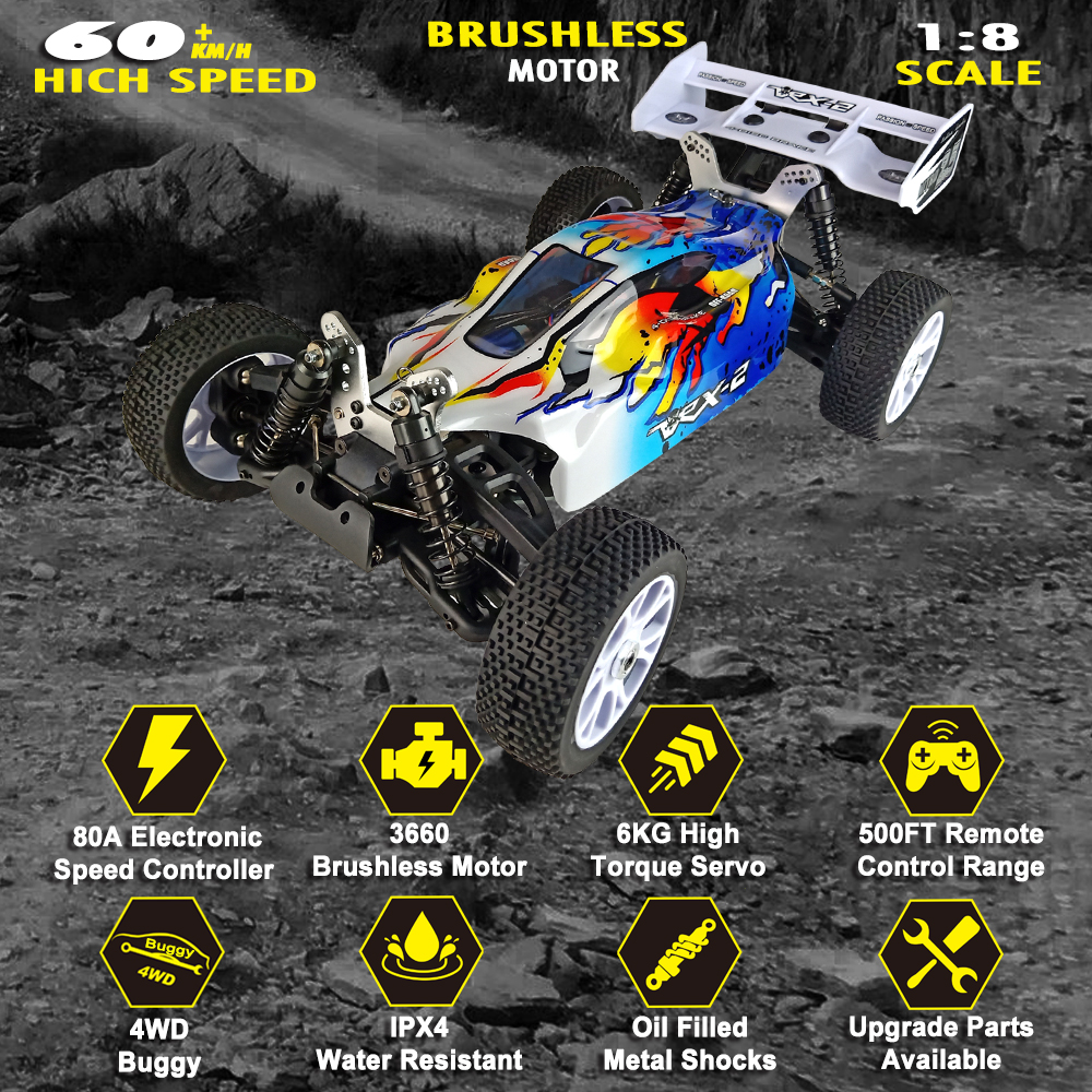 1 8 scale rc off road 4x4 all terrain brushless rc cars