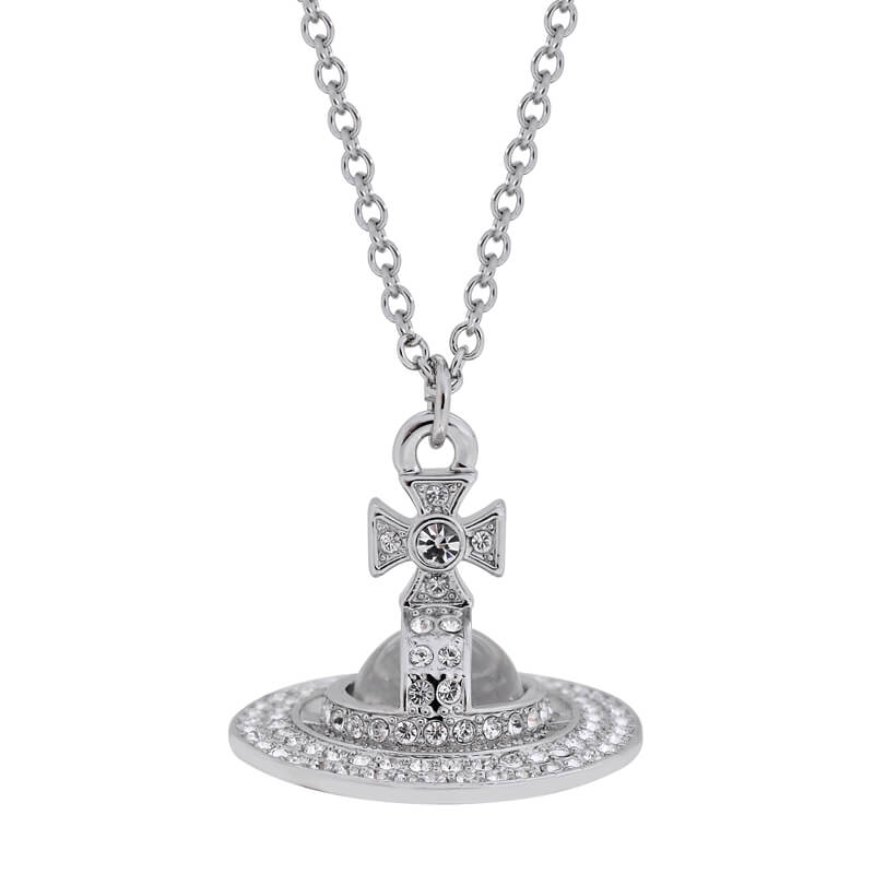 SORADA Multi-Row Diamond Saturn Necklace