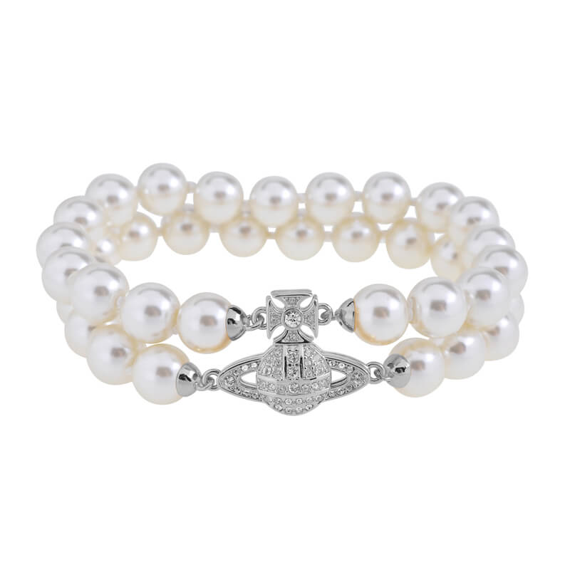 Suction stone pearl bracelet small double layer