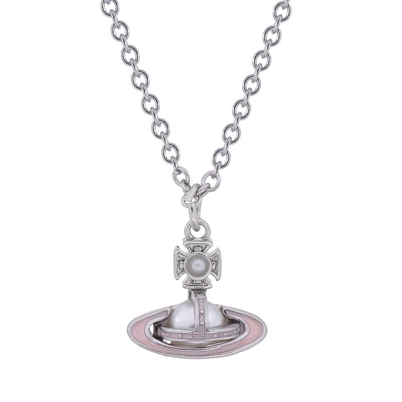 Simonetta baked pearl flat necklace