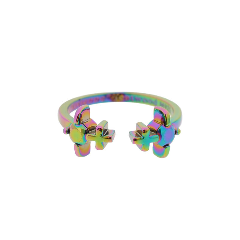HORTENSE TWIN Double Cross Line Diamond Ring