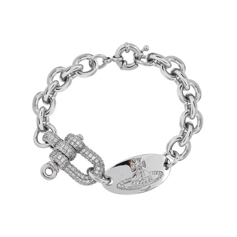 Full diamond u-buckle chain bracelet