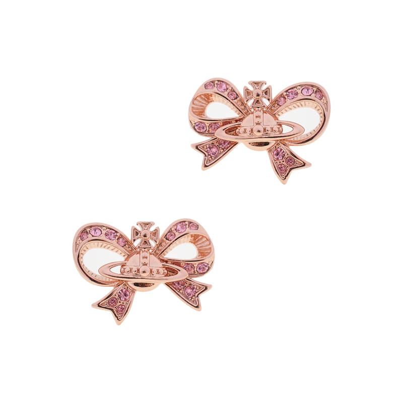 Threaded Bow Saturn Earrings