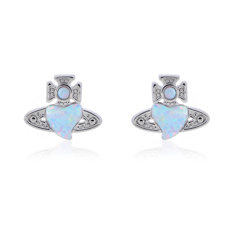 CISSY Natural Opal Heart Earrings