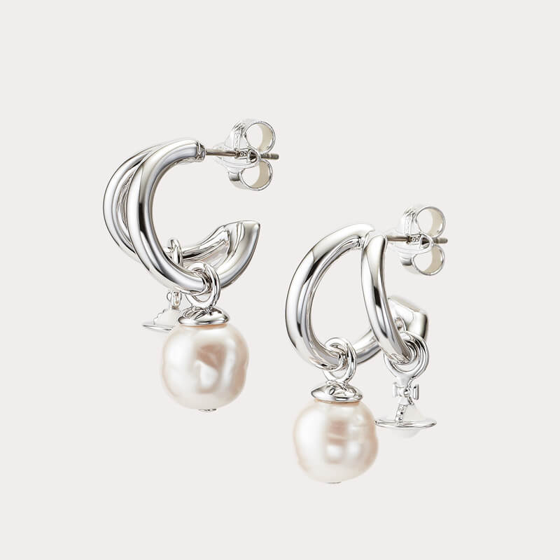 MARELLA Double Hoop Shaped Bead Earrings