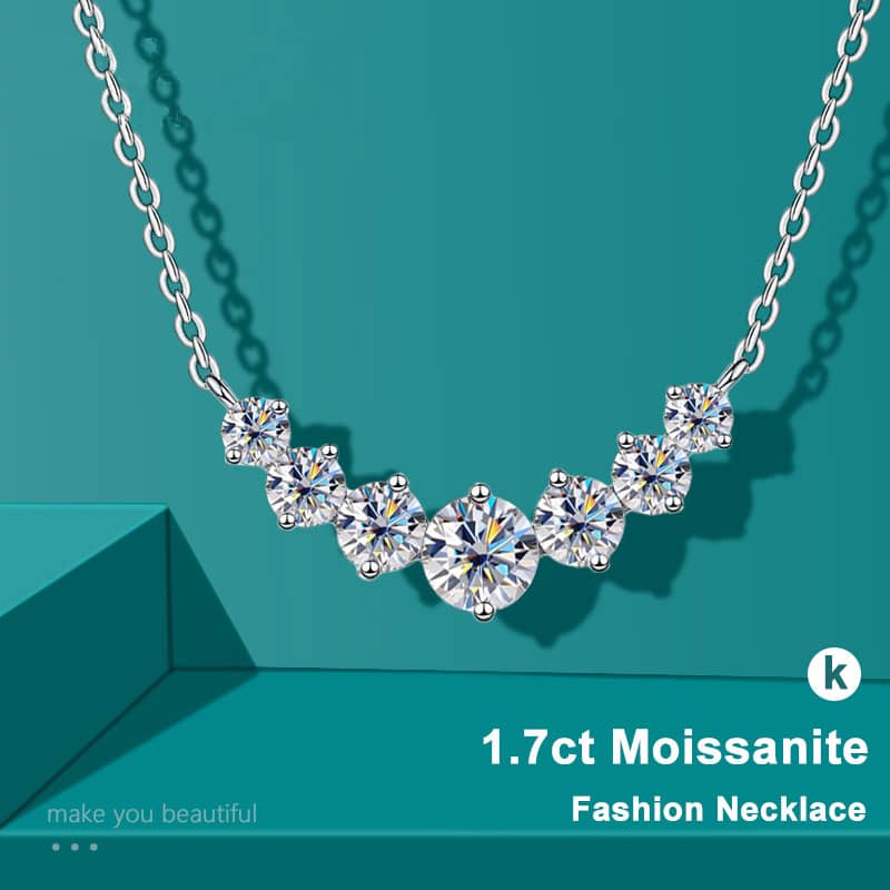 Moissanite Necklace for Woman Wedding Fine Jewely with Certificates 925 Sterling Sliver 