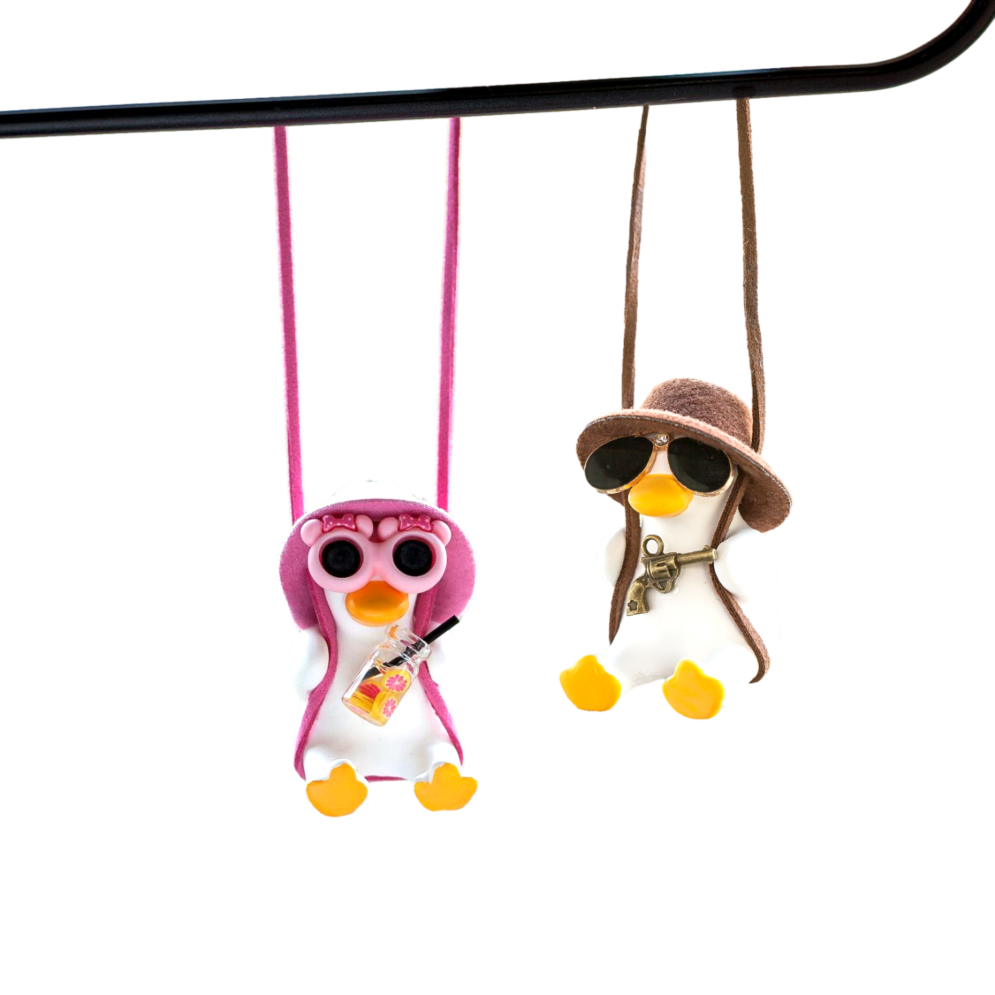 Swinging Duck Family Car Auto Mirror Dashboard Decoration Roasted