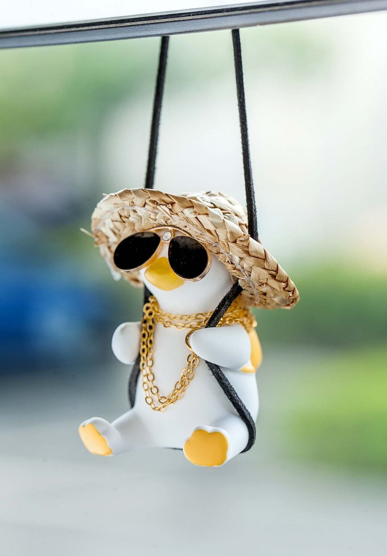 Swinging Duck Family Car Auto Mirror Dashboard Decoration Roasted