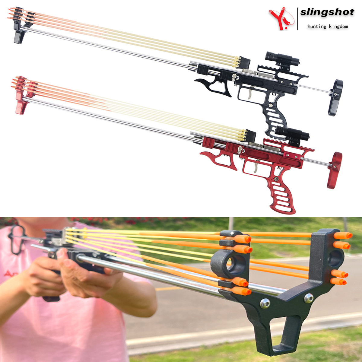 High-Quality New Outdoor Competitive Telescopic Long-Rod Slingshot With High Precision And Strong Jungle Hunting Shooting