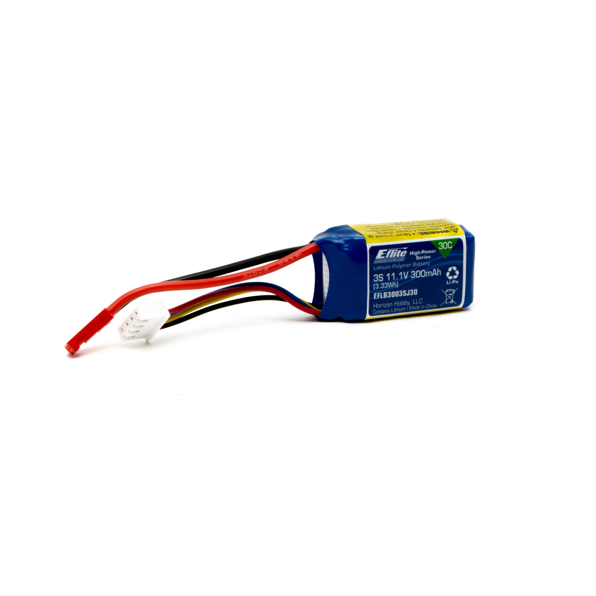 E-flite 300mAh 3S 11.1V 30C LiPo, JST-HOBBY ZONE