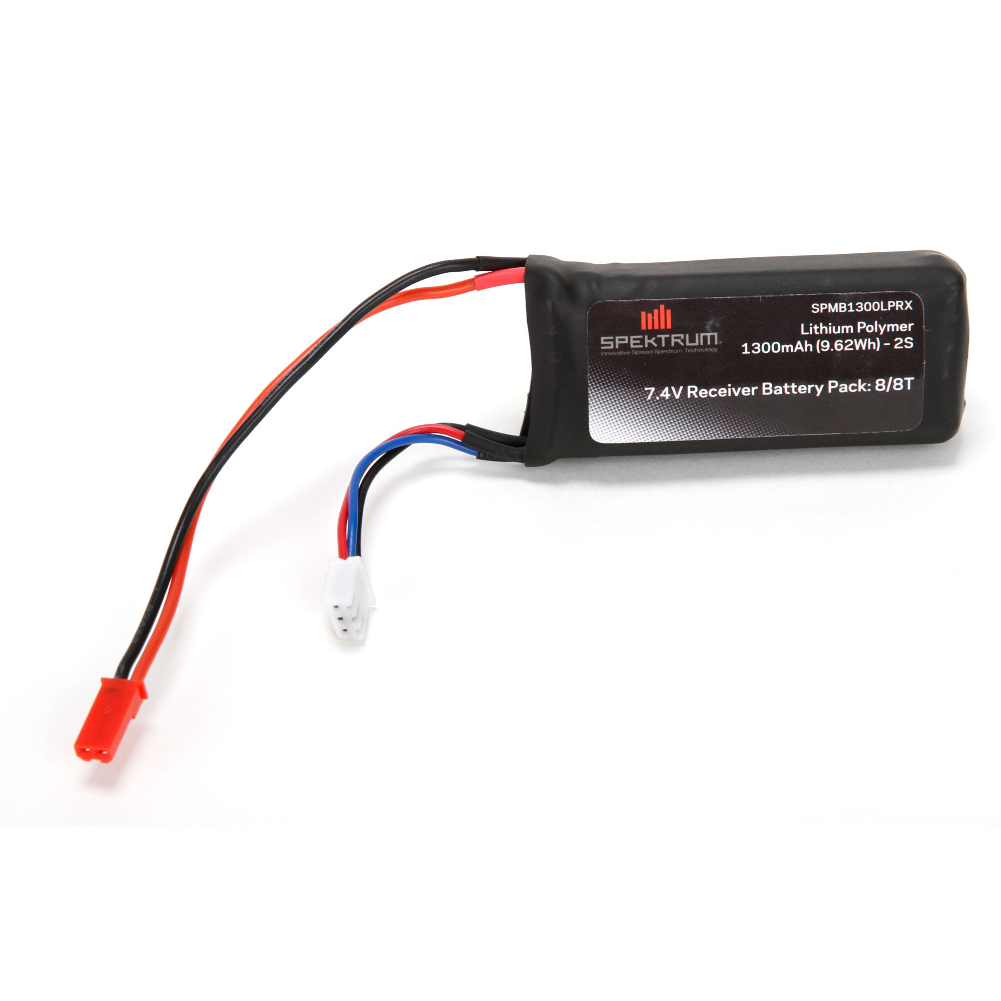 7.4V 1300mAh 2S 5C LiPo Rx Pack w/JST Connector-HOBBY ZONE