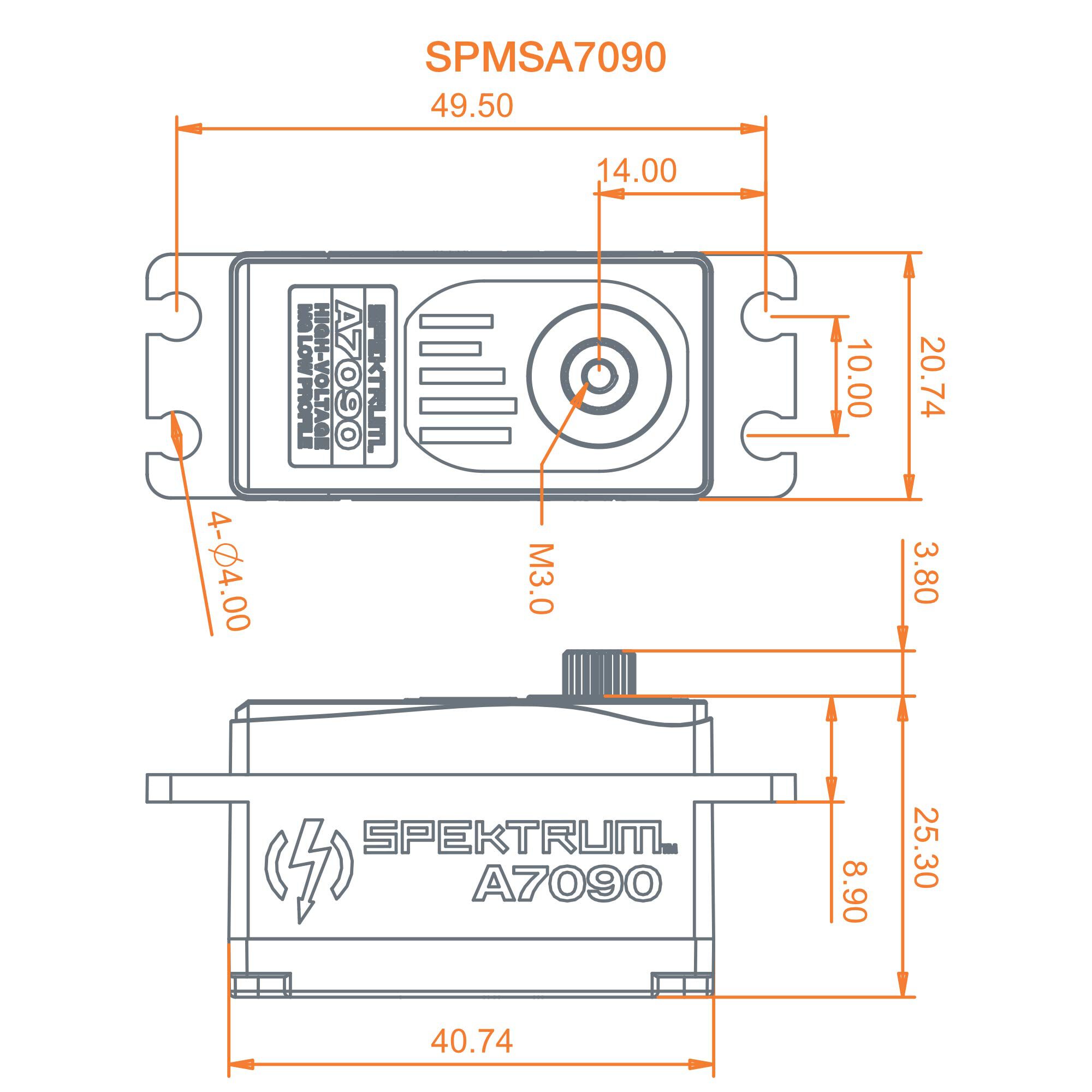 A7090 Brushless Low Profile MG HV Servo-HOBBY ZONE