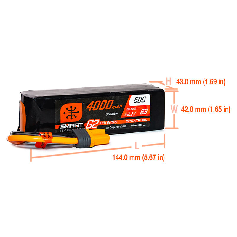 4000mAh 6S 22.2V Smart G2 LiPo 50C; IC5-HOBBY ZONE