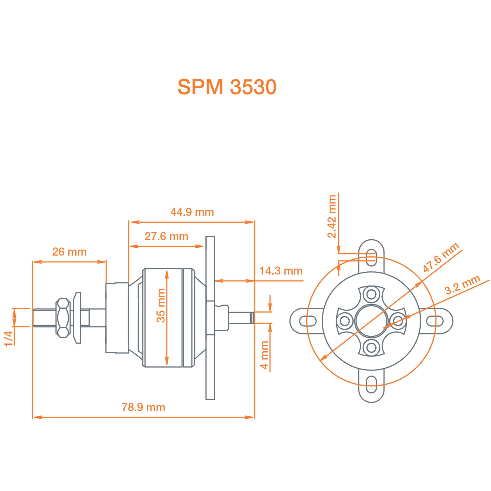 Avian 3530-1250Kv Outrunner Brushless Motor-HOBBY ZONE
