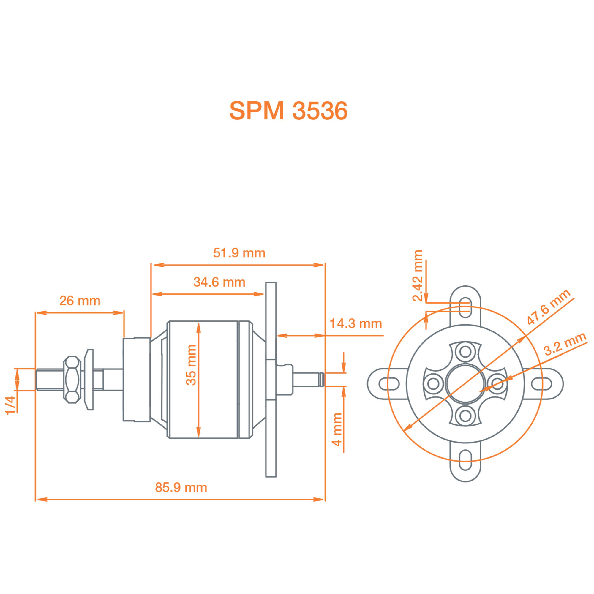 Avian 3536-1200Kv Outrunner Brushless Motor-HOBBY ZONE