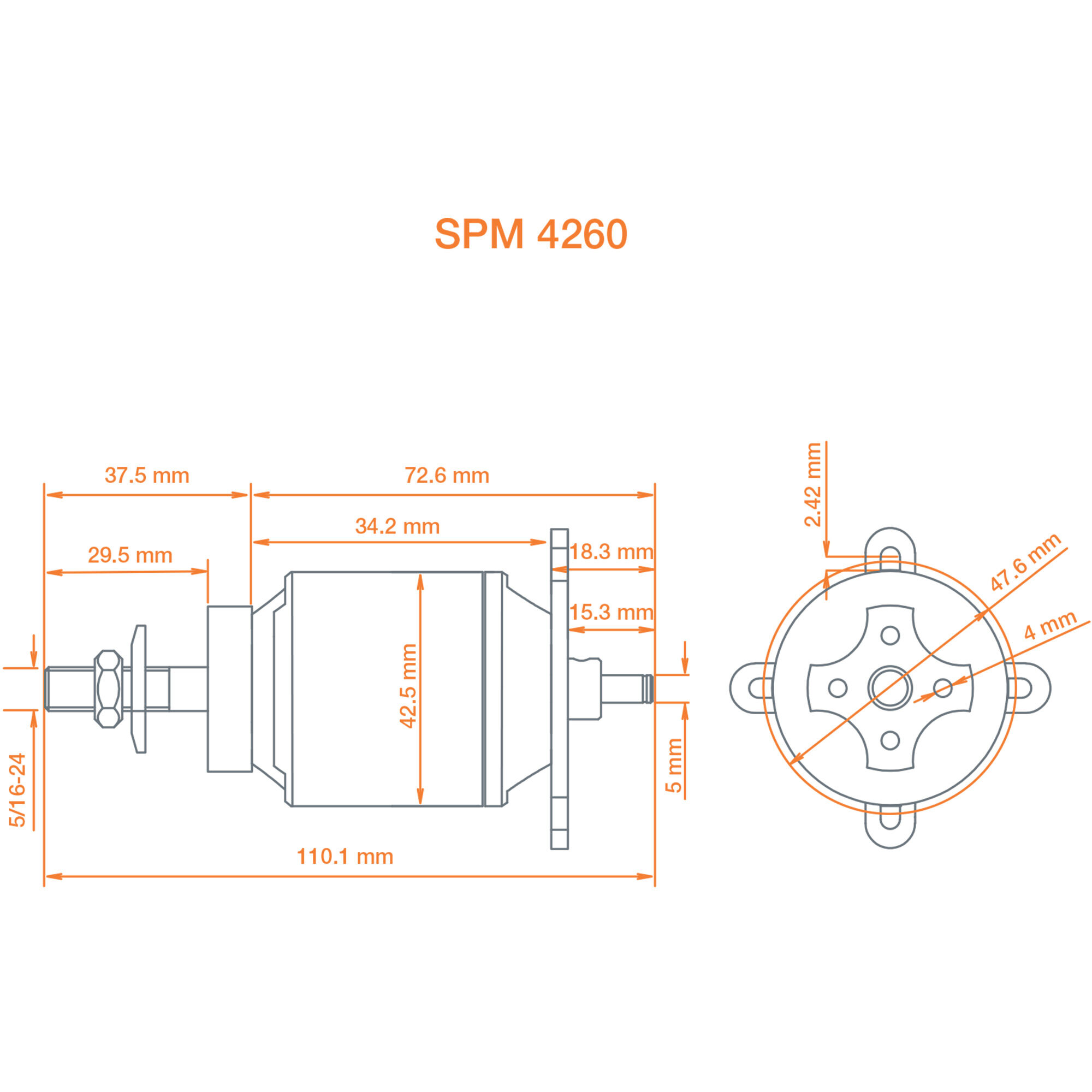 Avian 4260-480Kv Outrunner Brushless Motor-HOBBY ZONE