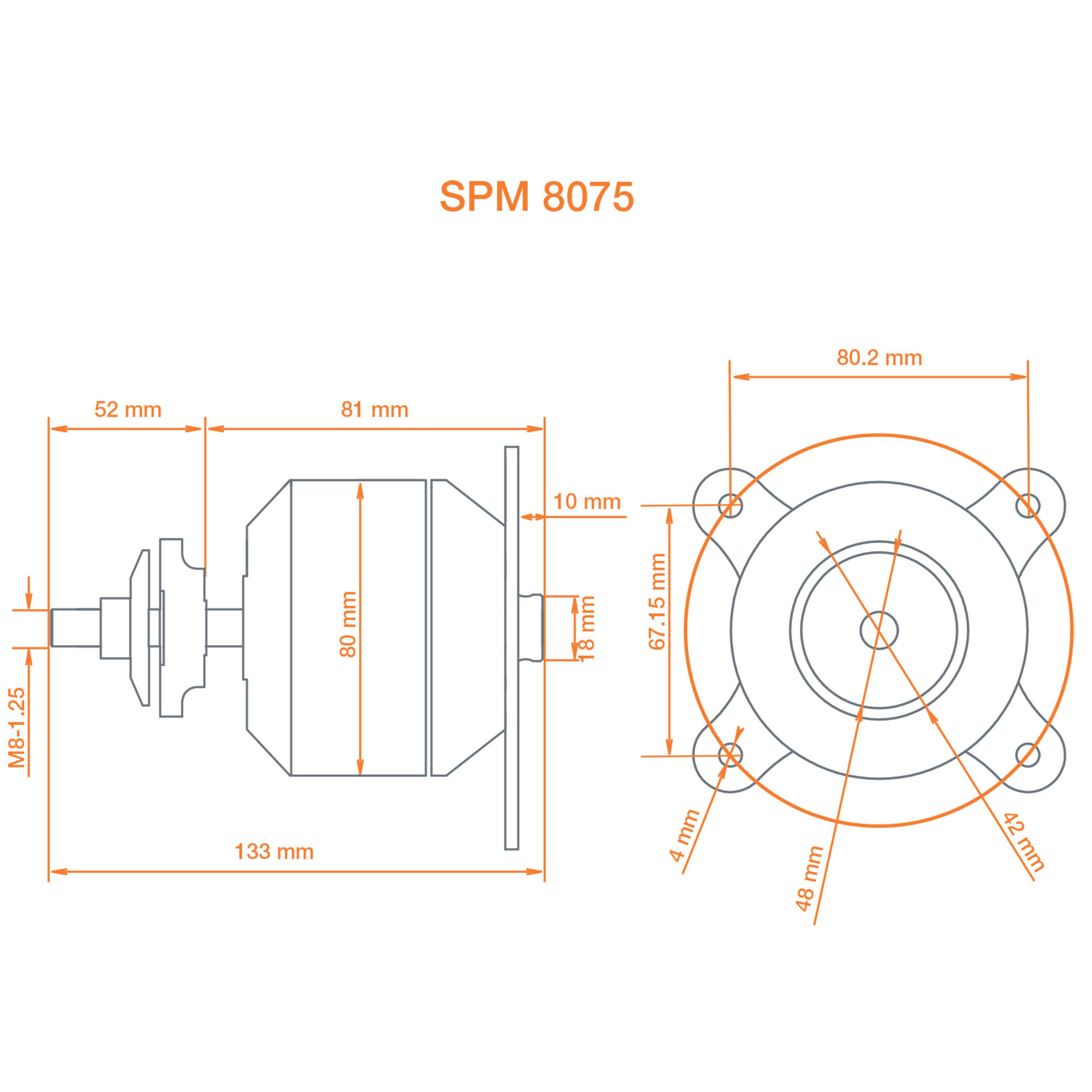 Avian 8075-230Kv Outrunner Brushless Motor-HOBBY ZONE