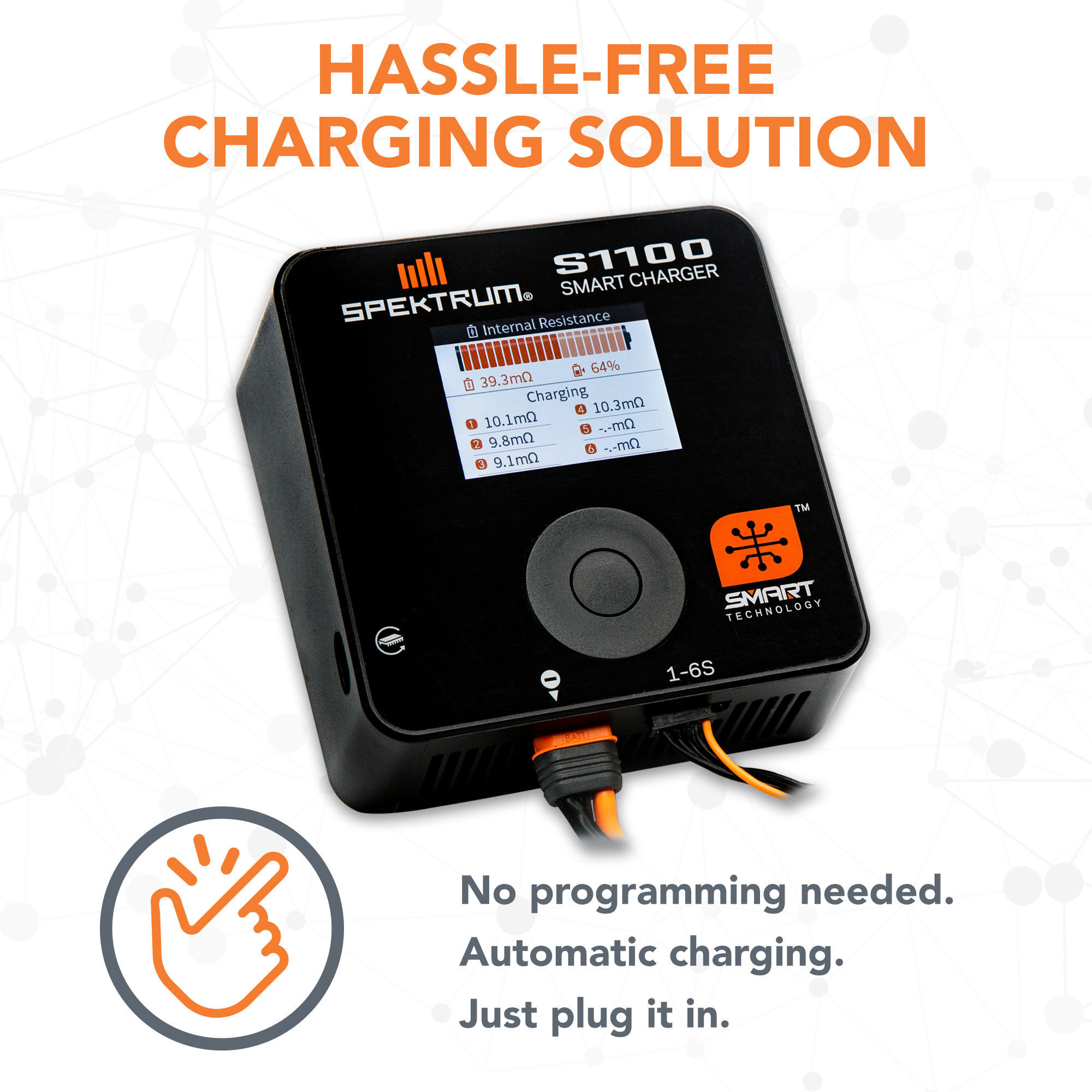 Spektrum Smart S1100 AC Charger, 1x100W-HOBBY ZONE