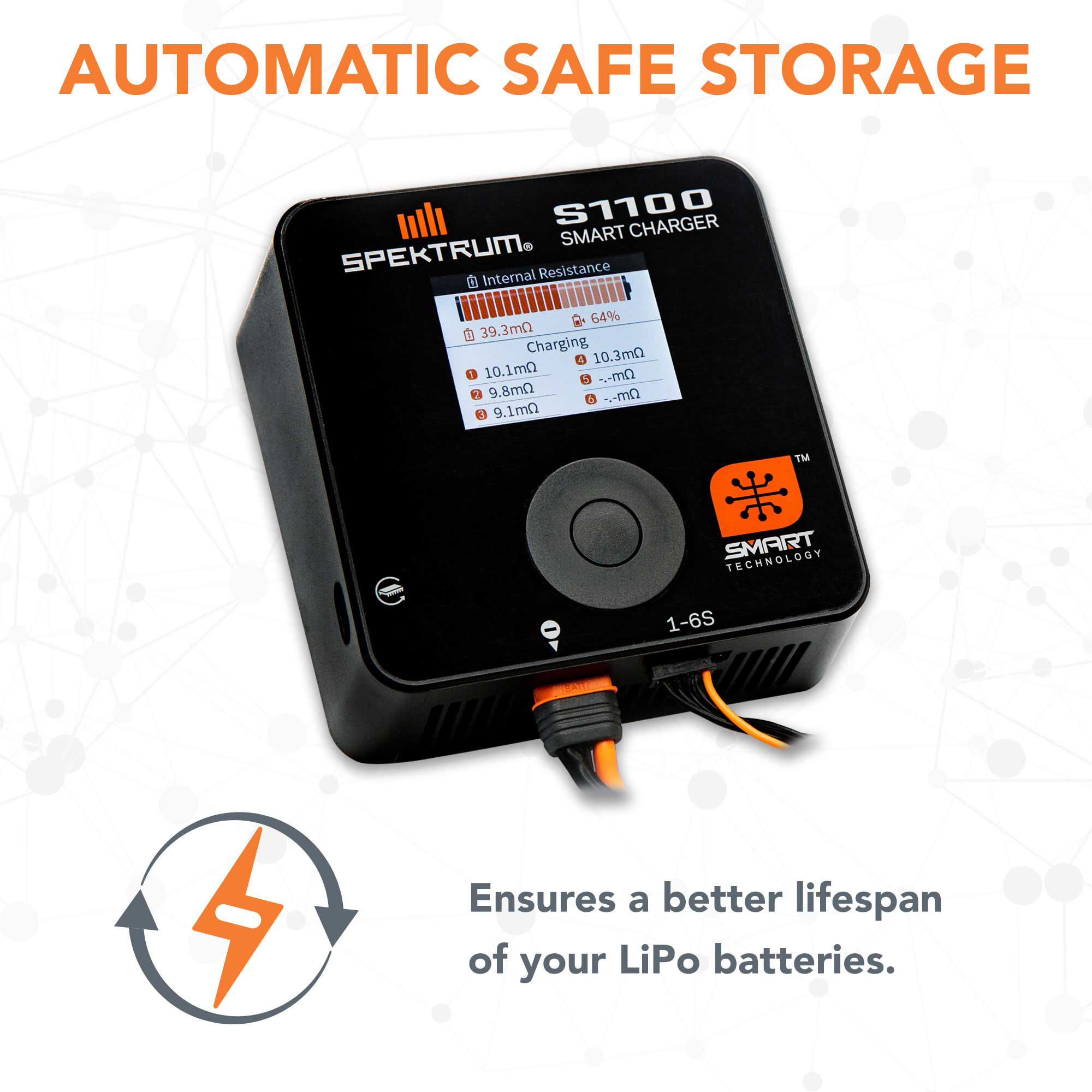 Spektrum Smart S1100 AC Charger, 1x100W-HOBBY ZONE