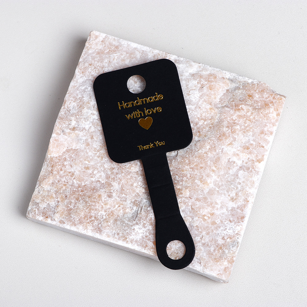 50 pieces 4x10 cm Round Corner Gold Foil Printing Sticky Necklace Bracelet Display Cards For Jewelry Package (Donimay)(Personalise Available)