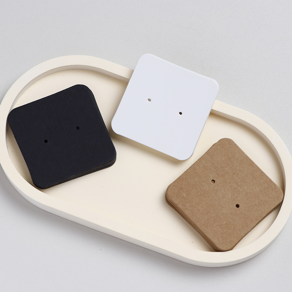 50 pieces 5x5cm Round Corner Earring Display Cards For Jewelry Package (Donimay)(Personalise Available)