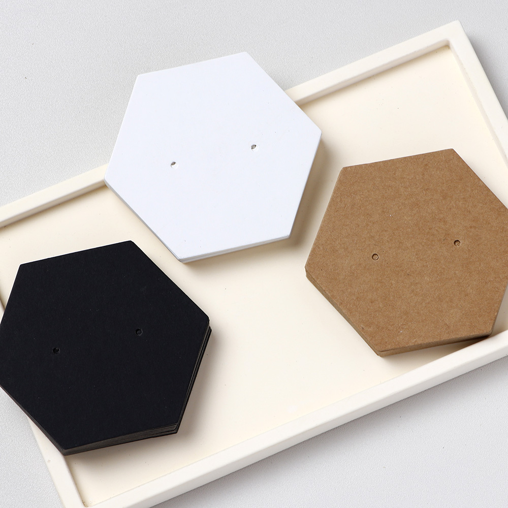 6x7cm Hexagonal Paper Earring Display Cards For Jewelry Package
