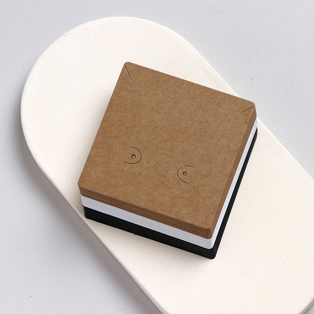 50 pieces 6.5x6.5cm Round Corner Earring Necklace Display Cards For Jewelry Package (Donimay)(Personalise Available)
