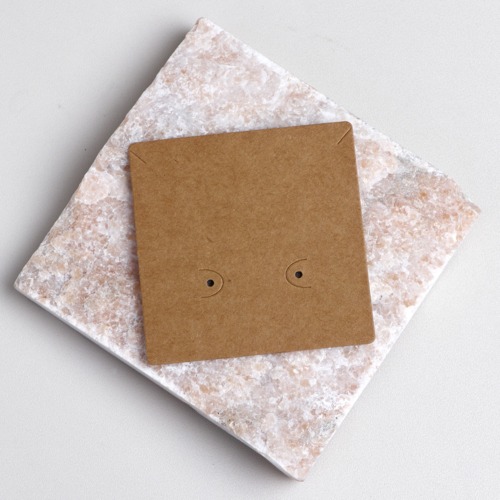 50 pieces 6.5x6.5cm Round Corner Earring Necklace Display Cards For Jewelry Package (Donimay)(Personalise Available)