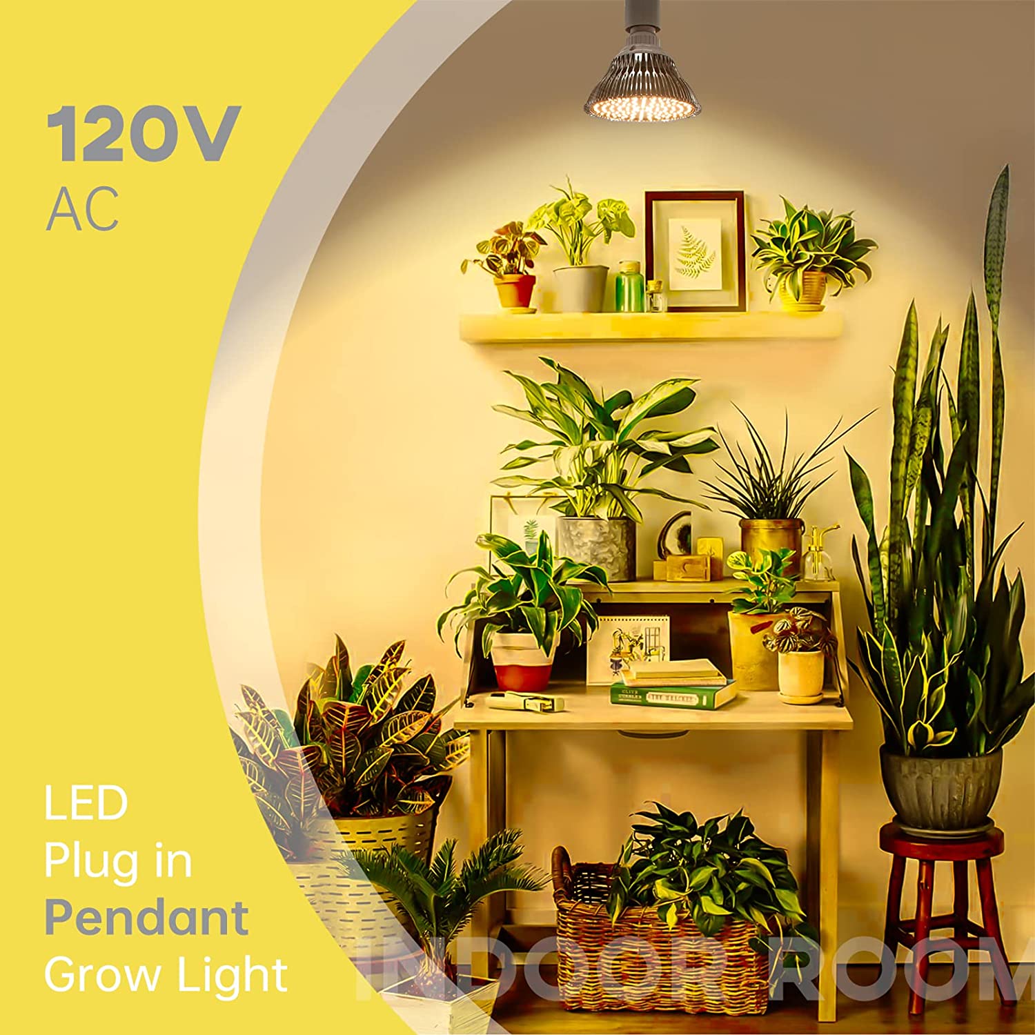 Bstrip LED Grow Light Bulb for Indoor Plants with Hanging System, 25W Full Spectrum, Plant Light Bulbs with 16.4FT Power Cord, Pendant Grow Lights for Indoor Plants, Flowers, Garden, Greenhouse