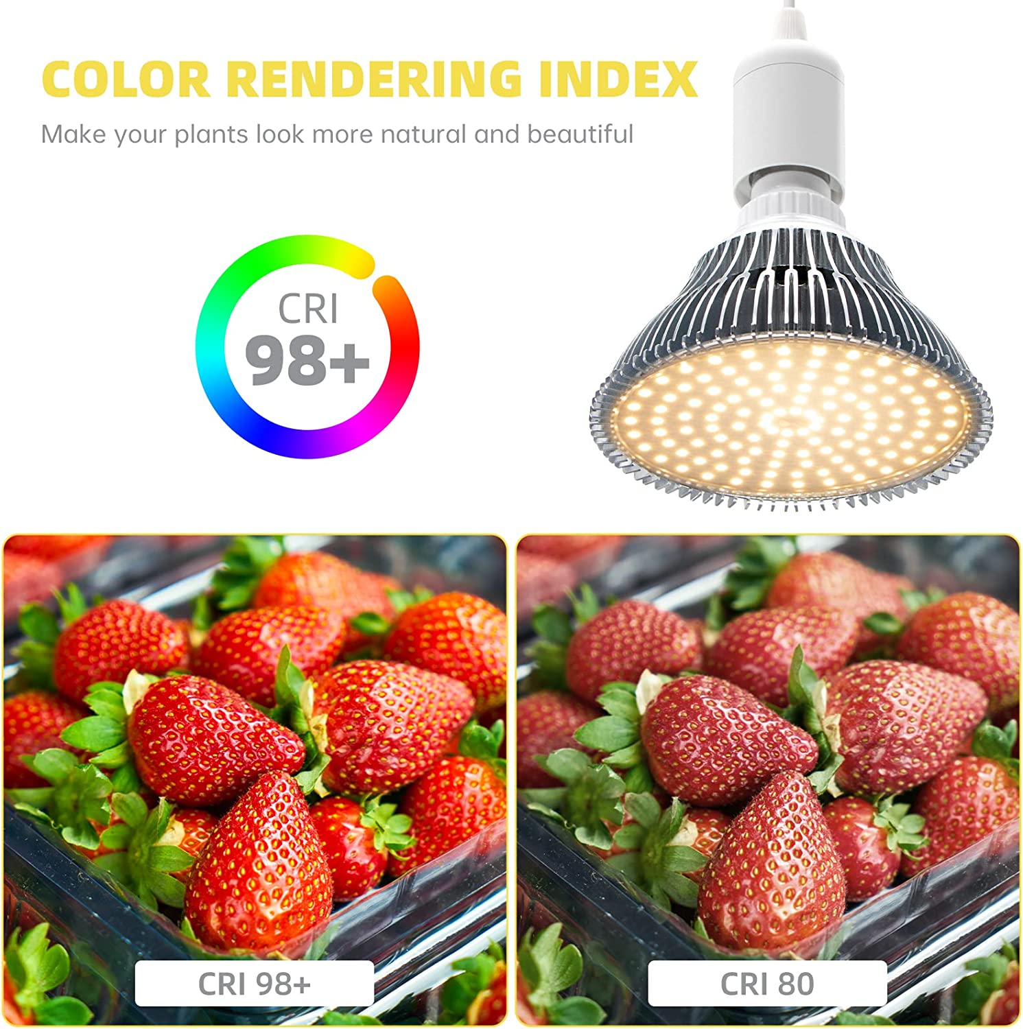 Bstrip LED Grow Light Bulb for Indoor Plants with Hanging System, 25W Full Spectrum, Plant Light Bulbs with 16.4FT Power Cord, Pendant Grow Lights for Indoor Plants, Flowers, Garden, Greenhouse