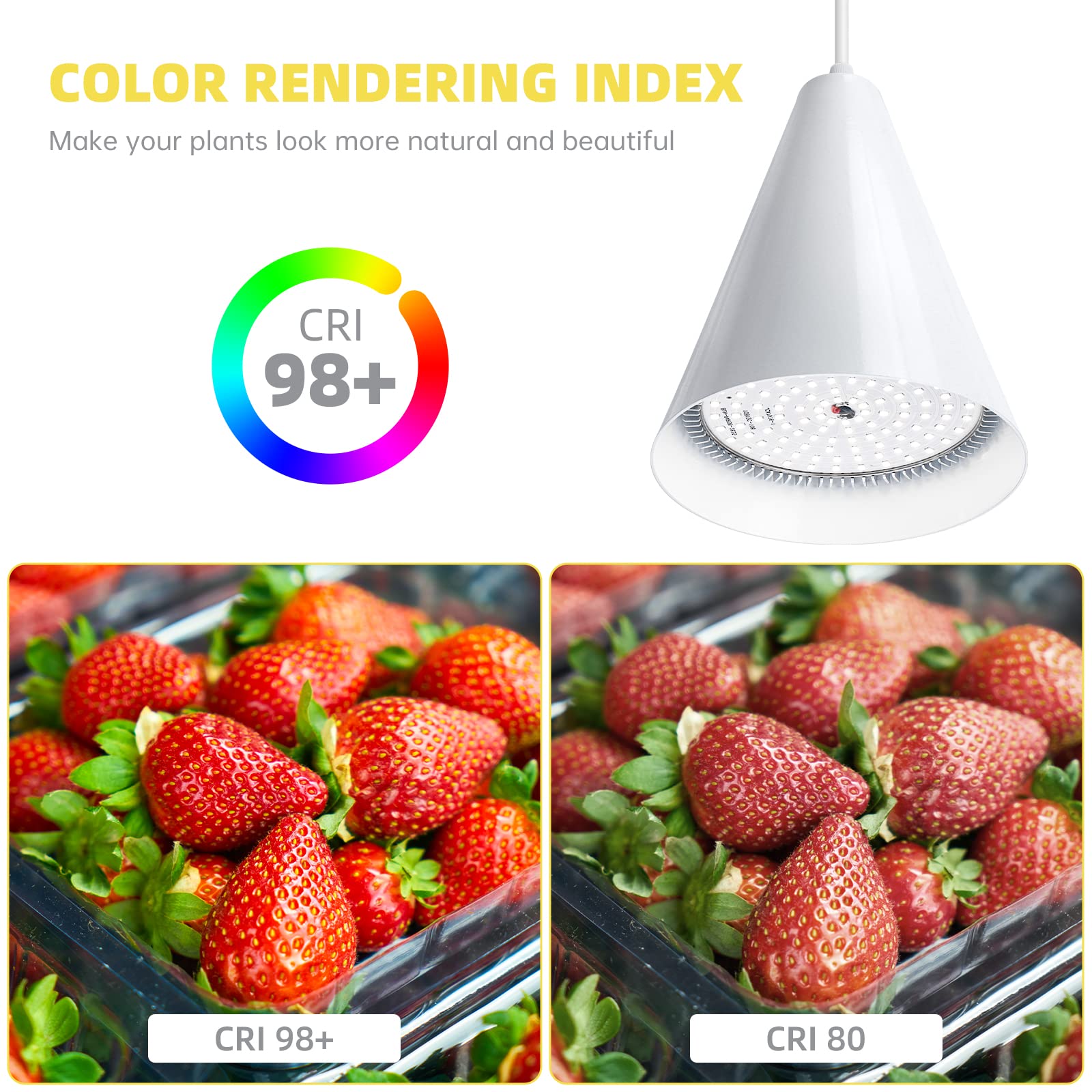 Bstrip Hanging Full Spectrum Hanigng Grow Lights for Indoor Plants, 25W Bulbs with 16.4FT Power Cord, 5000K Plant Light with Timer for Garden, Flowers