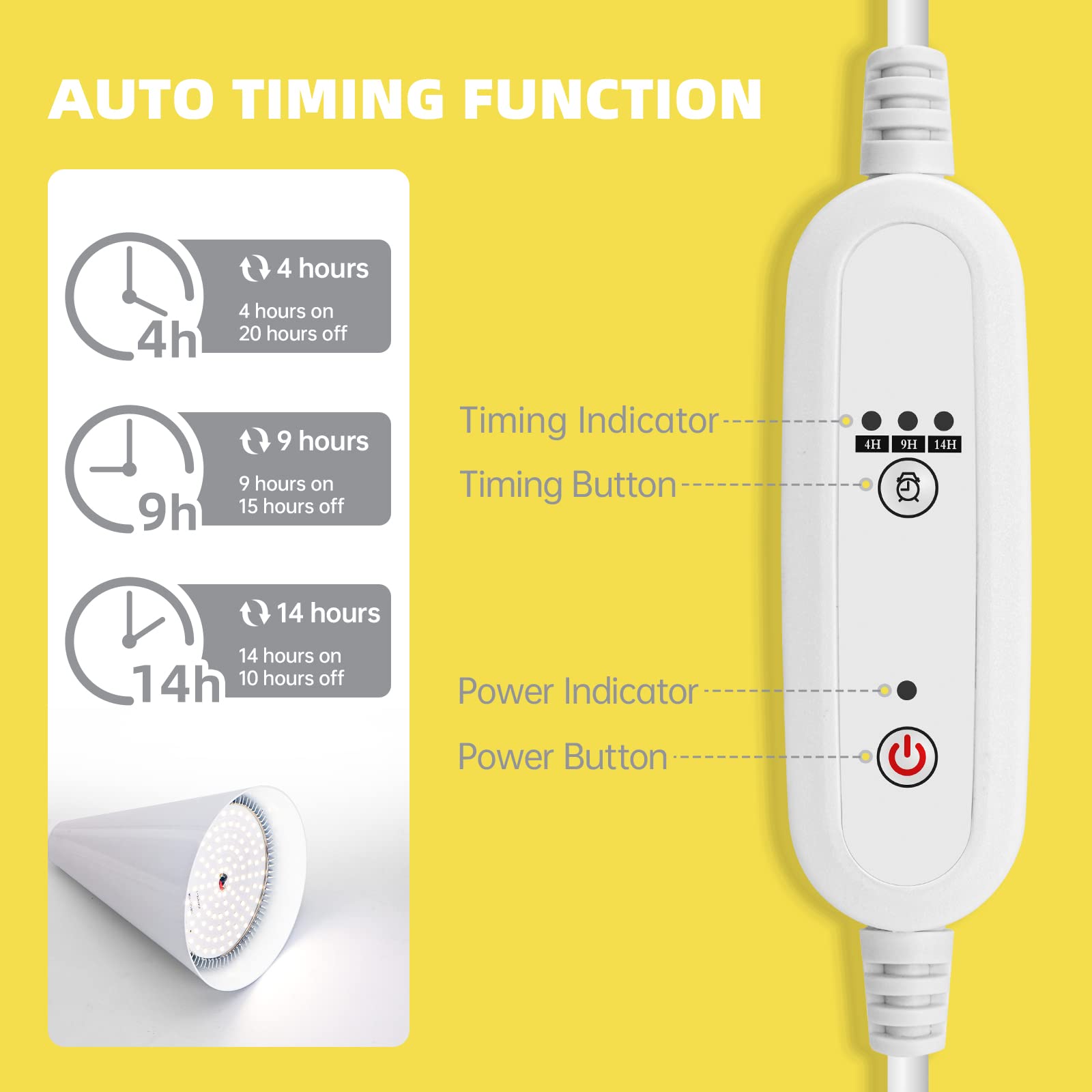 Bstrip Hanging Full Spectrum Hanigng Grow Lights for Indoor Plants, 25W Bulbs with 16.4FT Power Cord, 5000K Plant Light with Timer for Garden, Flowers