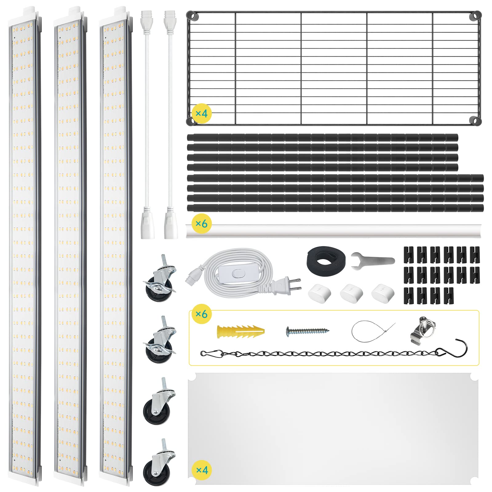 Bstrip Plant Shelf with Grow Light, 4-Tier Grow Light Shelf with 30W T5 Full Spectrum Grow Light, Plant Stand with Grow Light for Indoor Plants, Seed Starting, Seedlings(35.4" L x 13.8" W x 59" H)