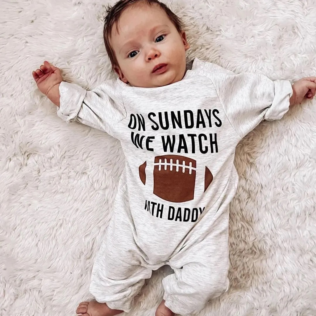 Baby Rugby print Romper
