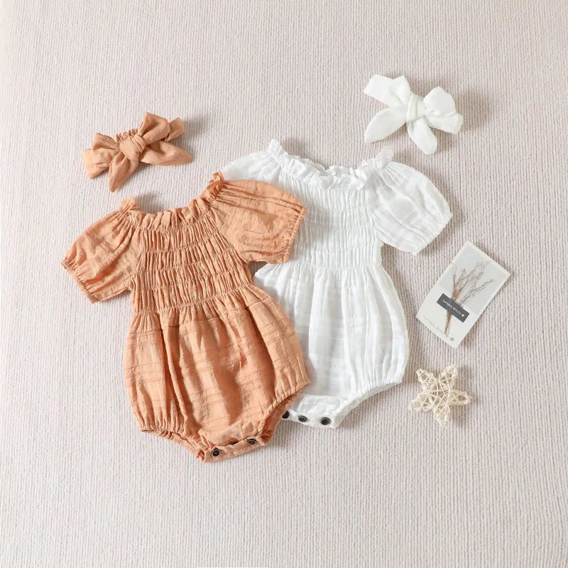 Baby striped puff sleeve Bodysuit