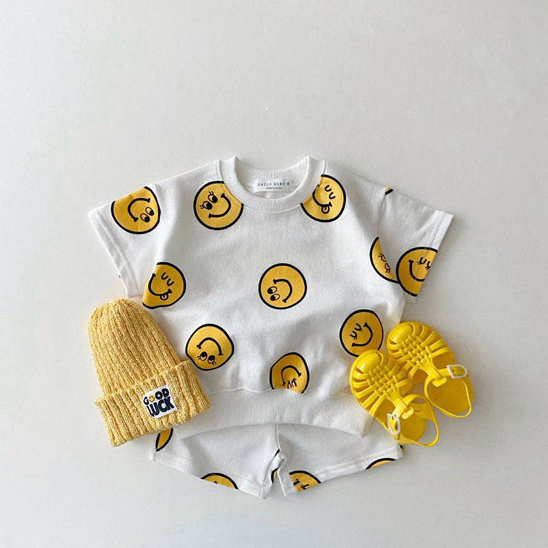 2-Piece Baby Smiley Print Set