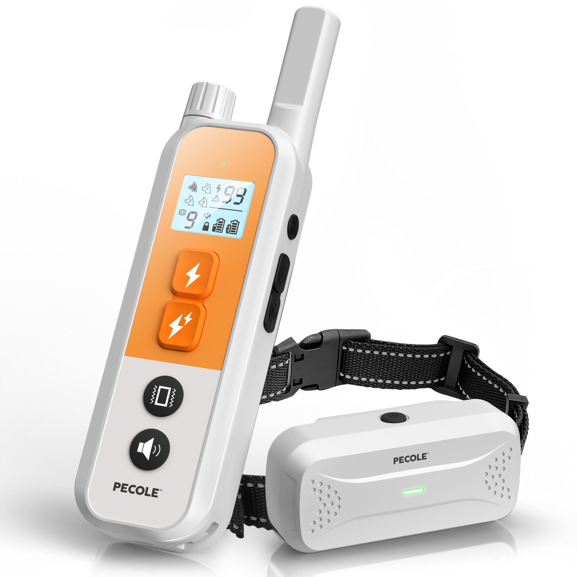 PECOLE Dog Training Collar - Dog Training Collar with Remote 1600FT, 3 Training Modes with 99 Adjustable Levels, Rechargeable Waterproof E-Collar with Security Lock for All Breeds and Sizes