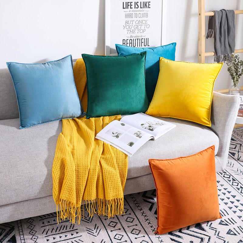Nordic minimalist velvet pillow, living room sofa cushion, Dutch velvet bedside cushion