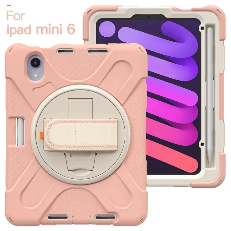 Heavy Duty Shock Proof Armour Tablet Case For iPad Mini 6 Back Cover Case With Shoulder Belt