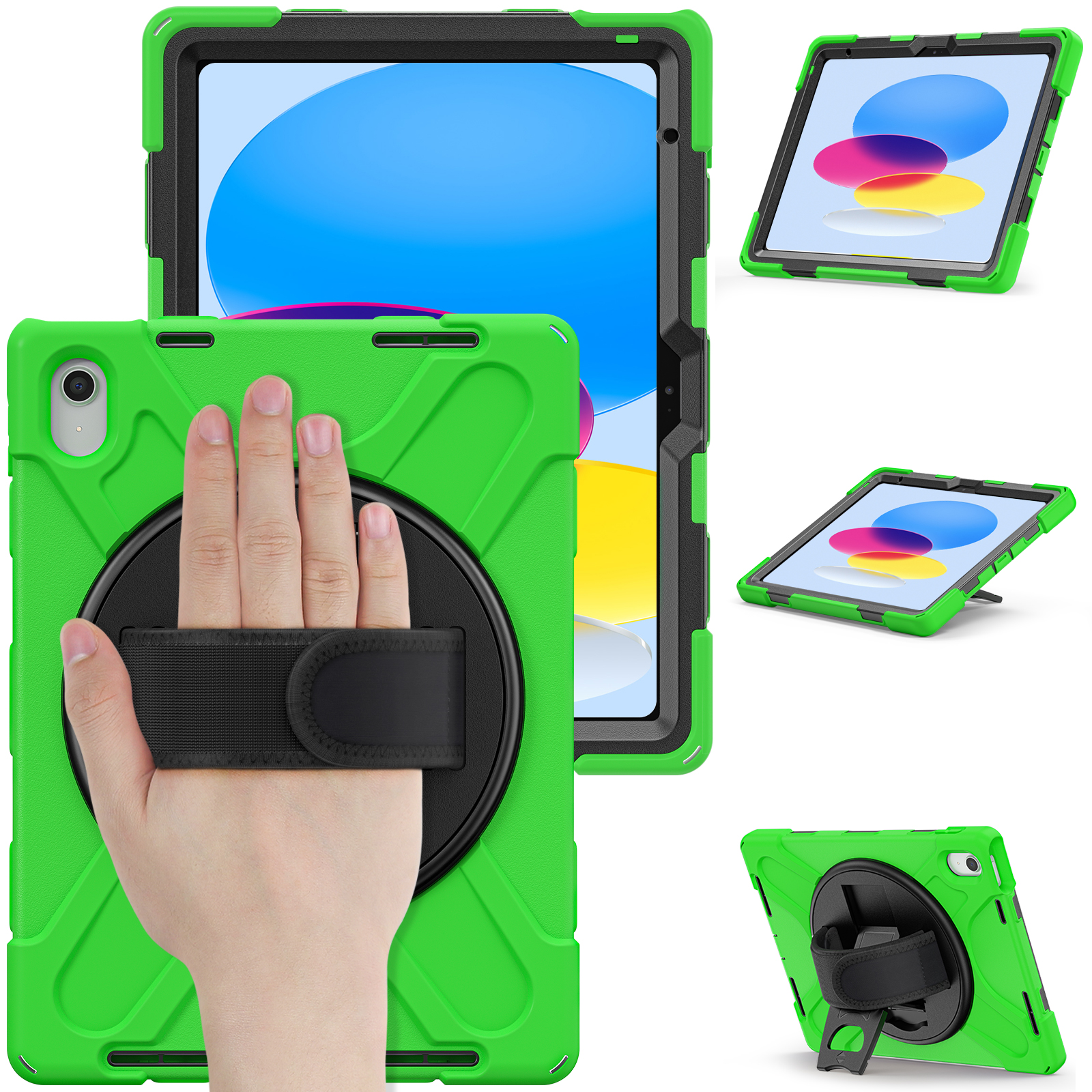 Heavy Duty Tablet Case Cover For iPad 10th 10.9‘’ generation Pro 11 Case With Kickstand And Hand Strap