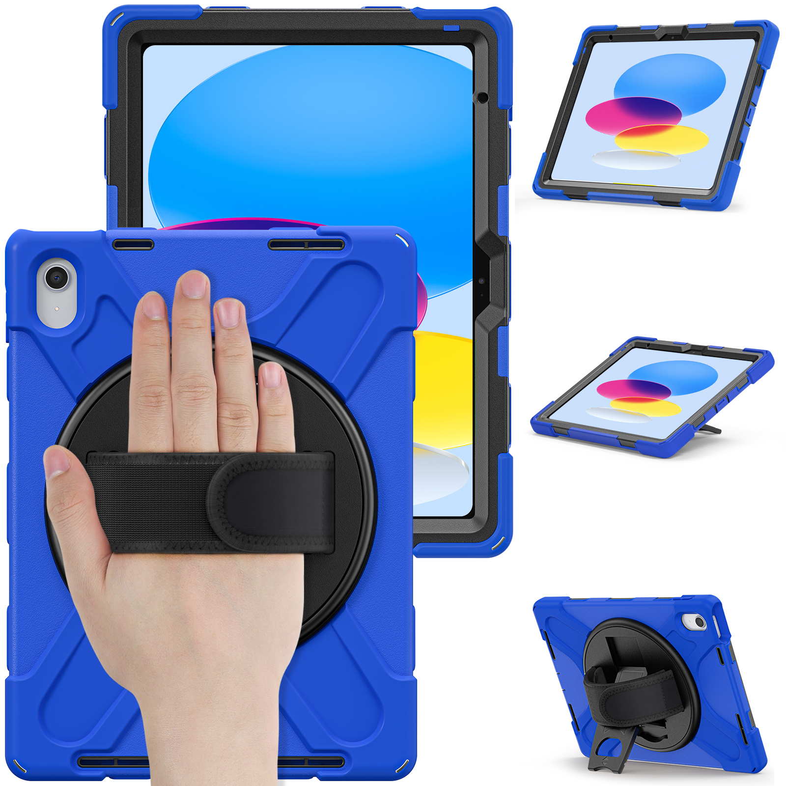 Heavy Duty Tablet Case Cover For iPad 10th 10.9‘’ generation Pro 11 Case With Kickstand And Hand Strap