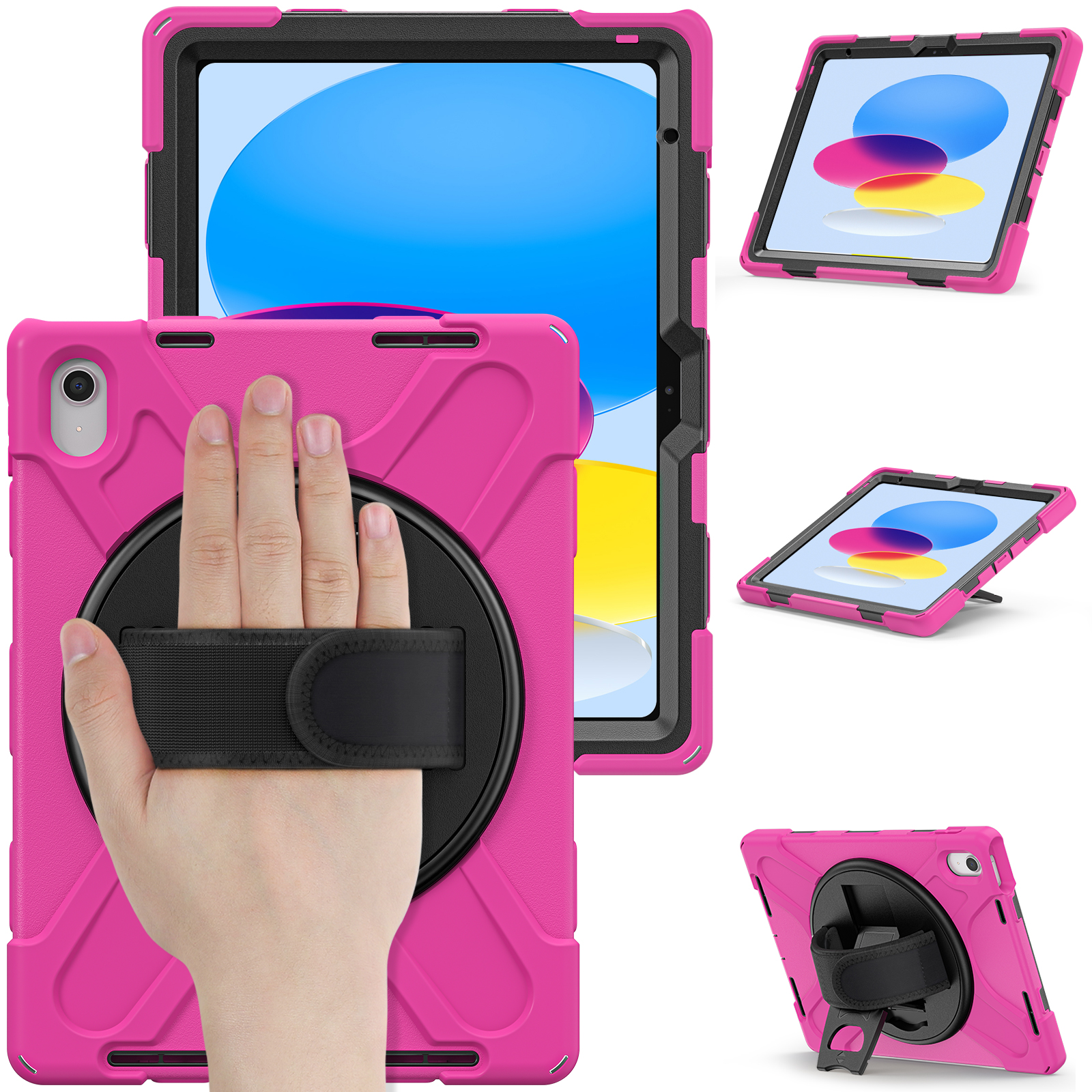 Heavy Duty Tablet Case Cover For iPad 10th 10.9‘’ generation Pro 11 Case With Kickstand And Hand Strap