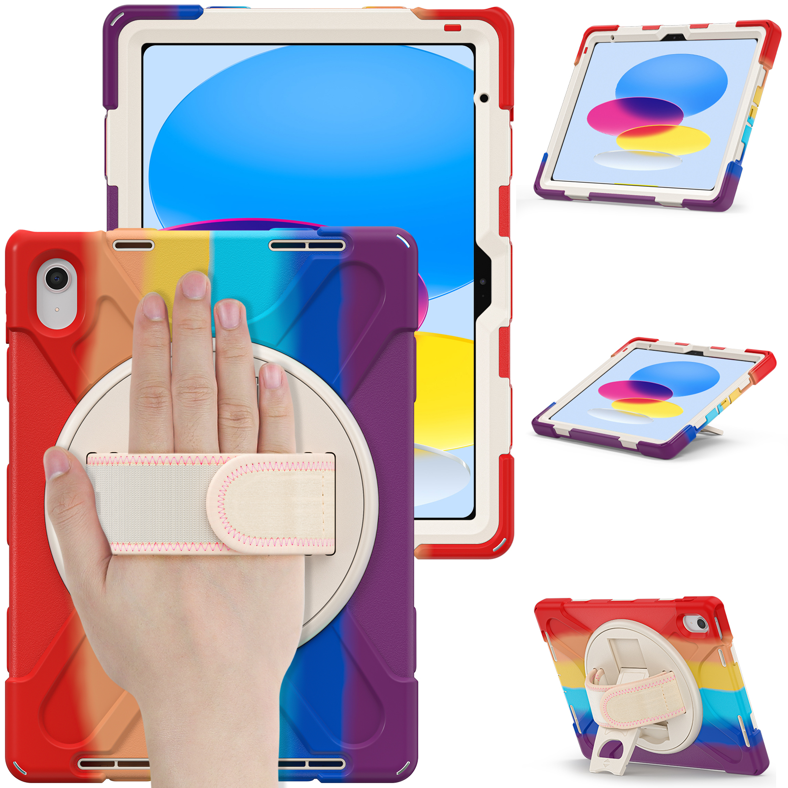 Heavy Duty Tablet Case Cover For iPad 10th 10.9‘’ generation Pro 11 Case With Kickstand And Hand Strap