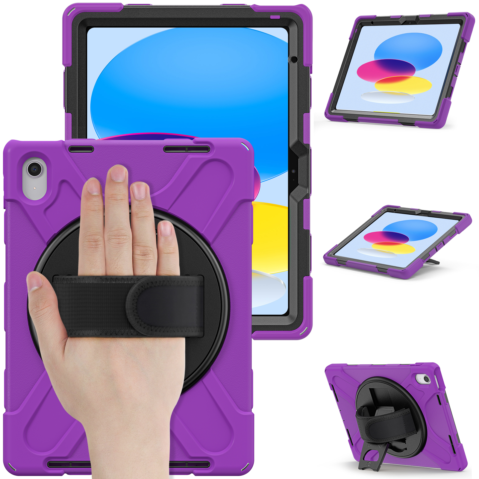 Heavy Duty Tablet Case Cover For iPad 10th 10.9‘’ generation Pro 11 Case With Kickstand And Hand Strap