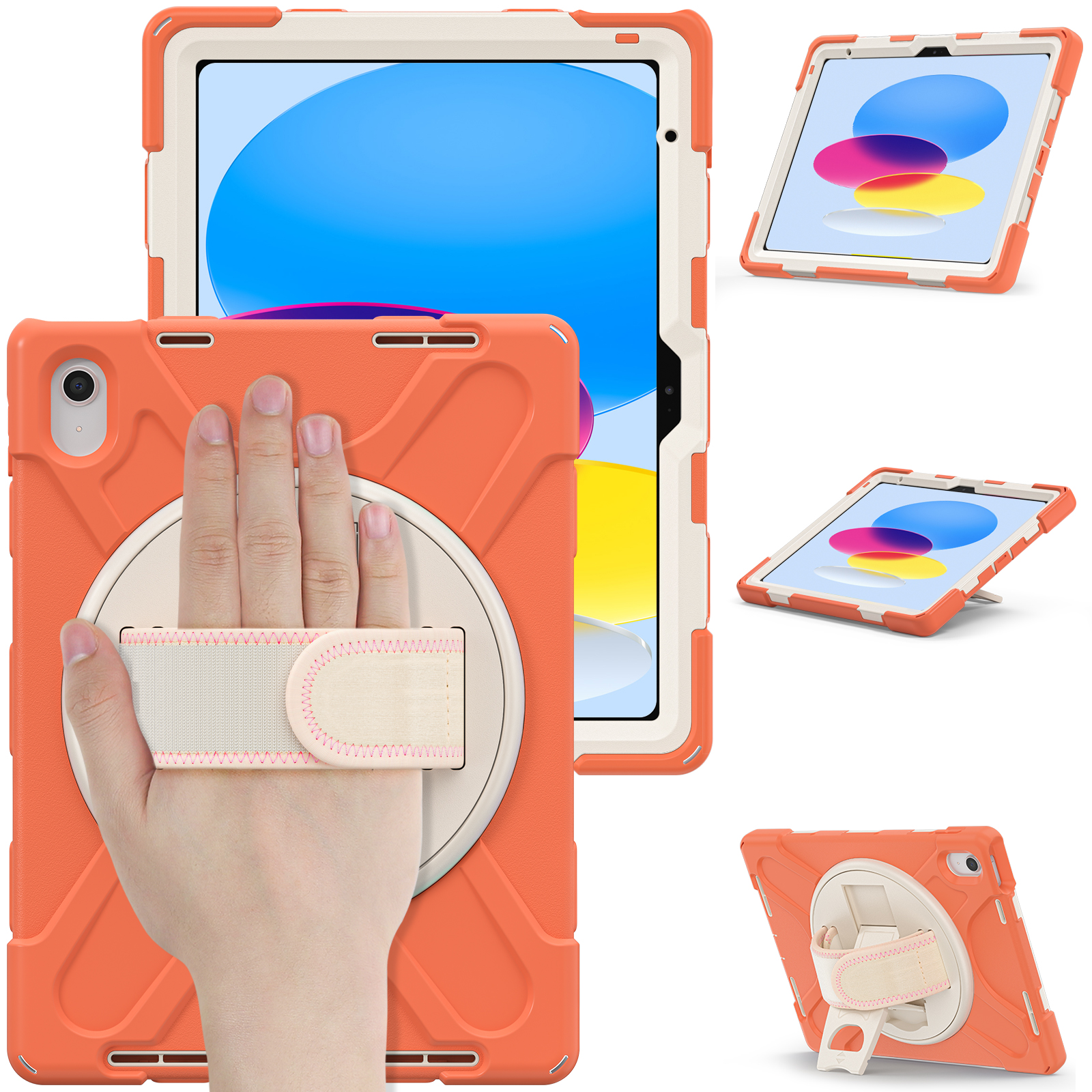 Heavy Duty Tablet Case Cover For iPad 10th 10.9‘’ generation Pro 11 Case With Kickstand And Hand Strap