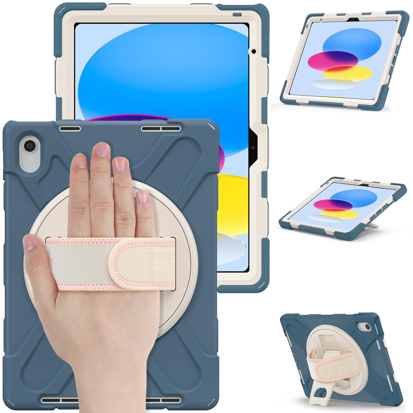 Heavy Duty Tablet Case Cover For iPad 10th 10.9‘’ generation Pro 11 Case With Kickstand And Hand Strap