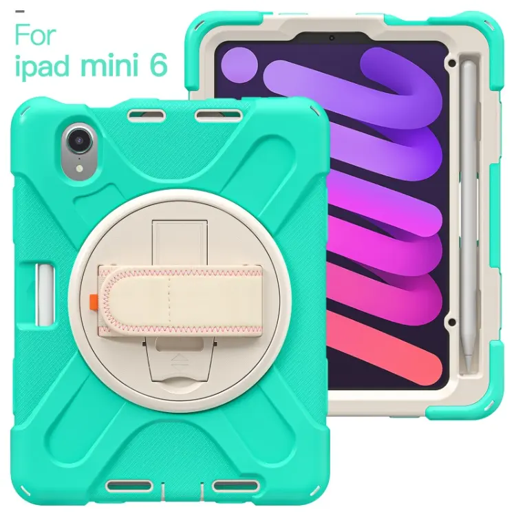 Heavy Duty Shock Proof Armour Tablet Case For iPad Mini 6 Back Cover Case With Shoulder Belt